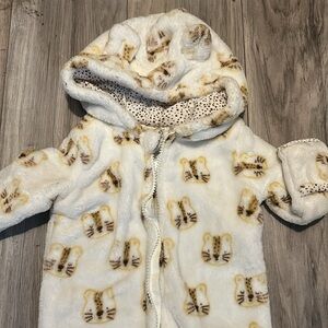 Cozy White and Brown Kids One Piece